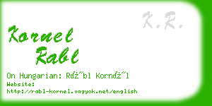 kornel rabl business card